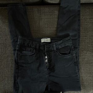 We The Free Women's Straight Leg Black Button-Fly Jeans